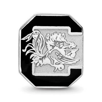Sterling Silver Rhod-Pltd Logoart U. of South Carolina Enamel Bead