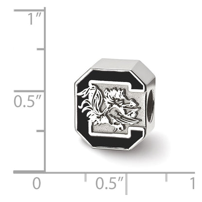 Sterling Silver Rhod-Pltd Logoart U. of South Carolina Enamel Bead