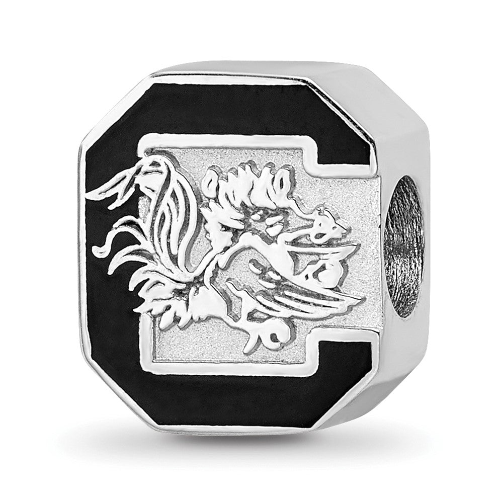 Sterling Silver Rhod-Pltd Logoart U. of South Carolina Enamel Bead