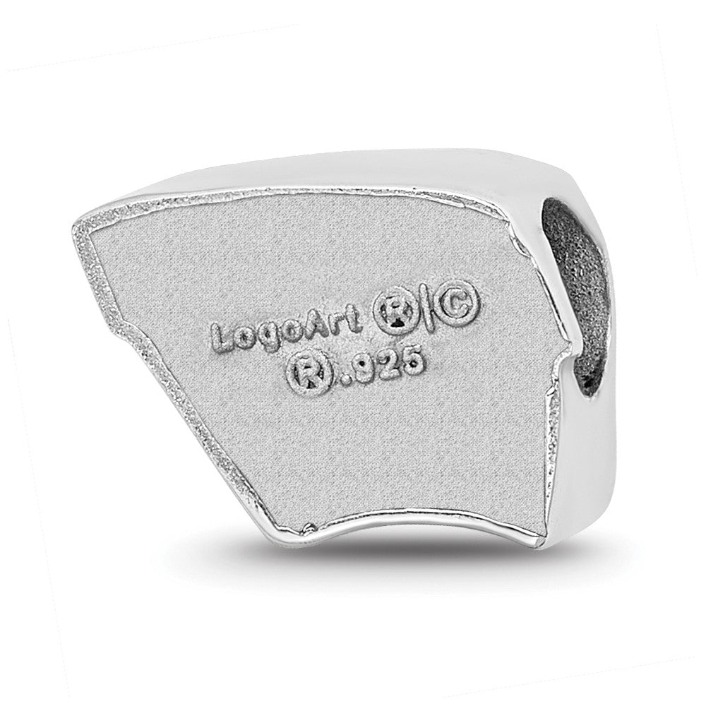 Sterling Silver Rhod-Pltd Logoart University of Wisconsin Enamel Bead