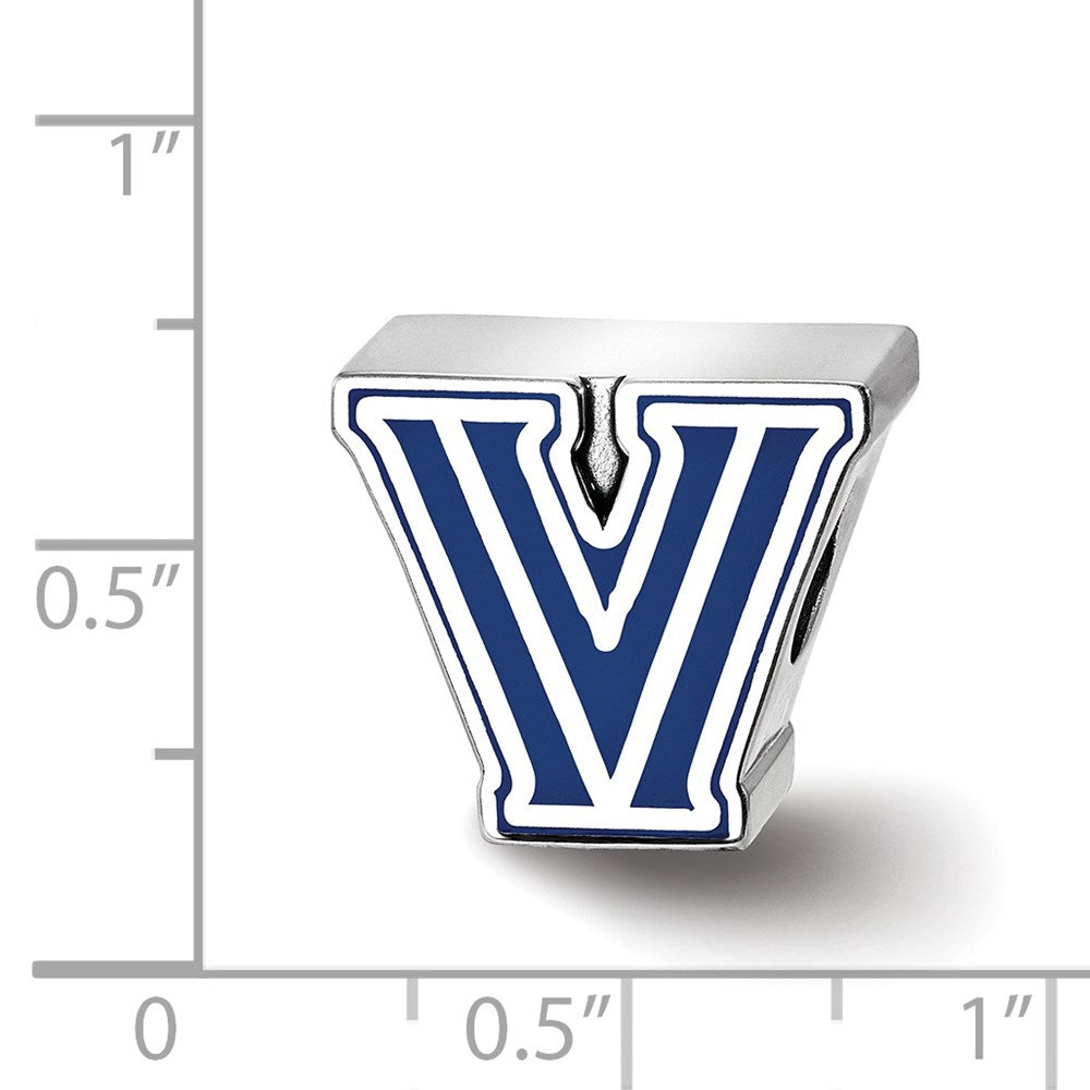 Sterling Silver Rhod-Pltd Logoart Villanova University Enameled Bead