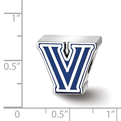 Sterling Silver Rhod-Pltd Logoart Villanova University Enameled Bead