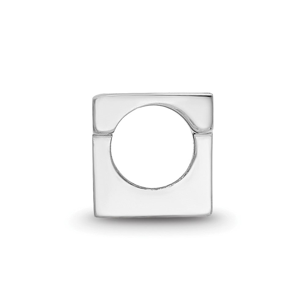 Sterling Silver Rhod-Pltd Logoart Virginia Tech V-T Enamel Logo Bead