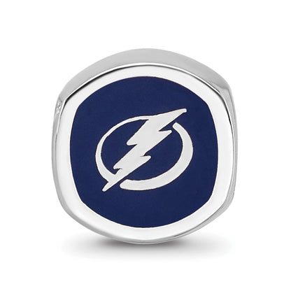 Sterling Silver Nhl Logoart Tampa Bay Lightning Enameled Logo Bead
