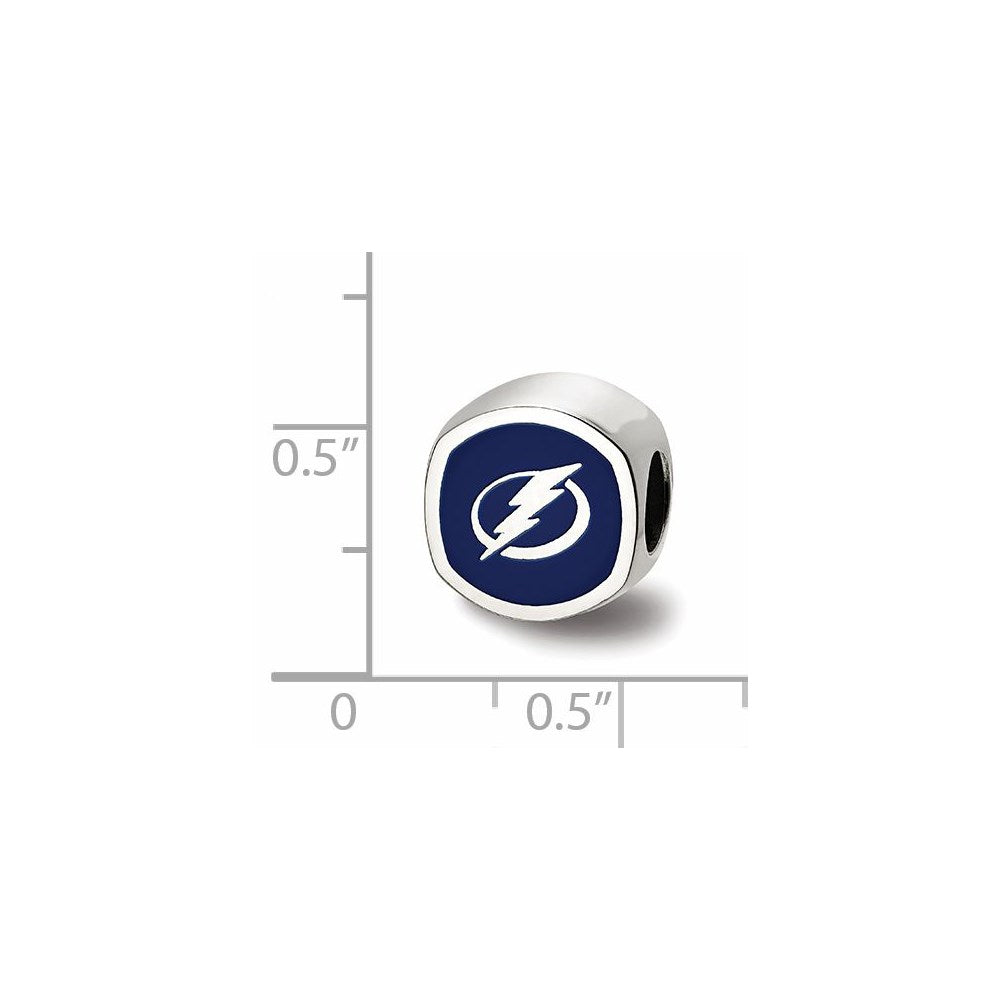 Sterling Silver Nhl Logoart Tampa Bay Lightning Enameled Logo Bead