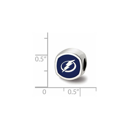 Sterling Silver Nhl Logoart Tampa Bay Lightning Enameled Logo Bead