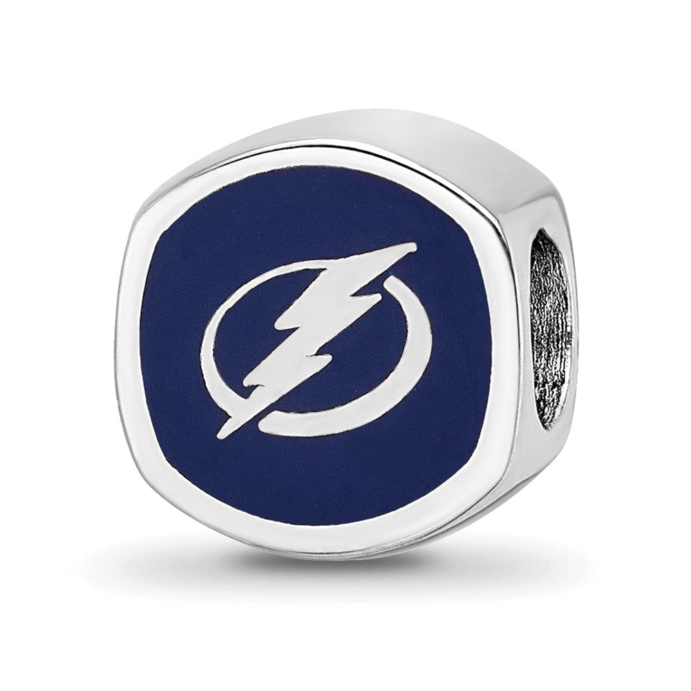 Sterling Silver Nhl Logoart Tampa Bay Lightning Enameled Logo Bead