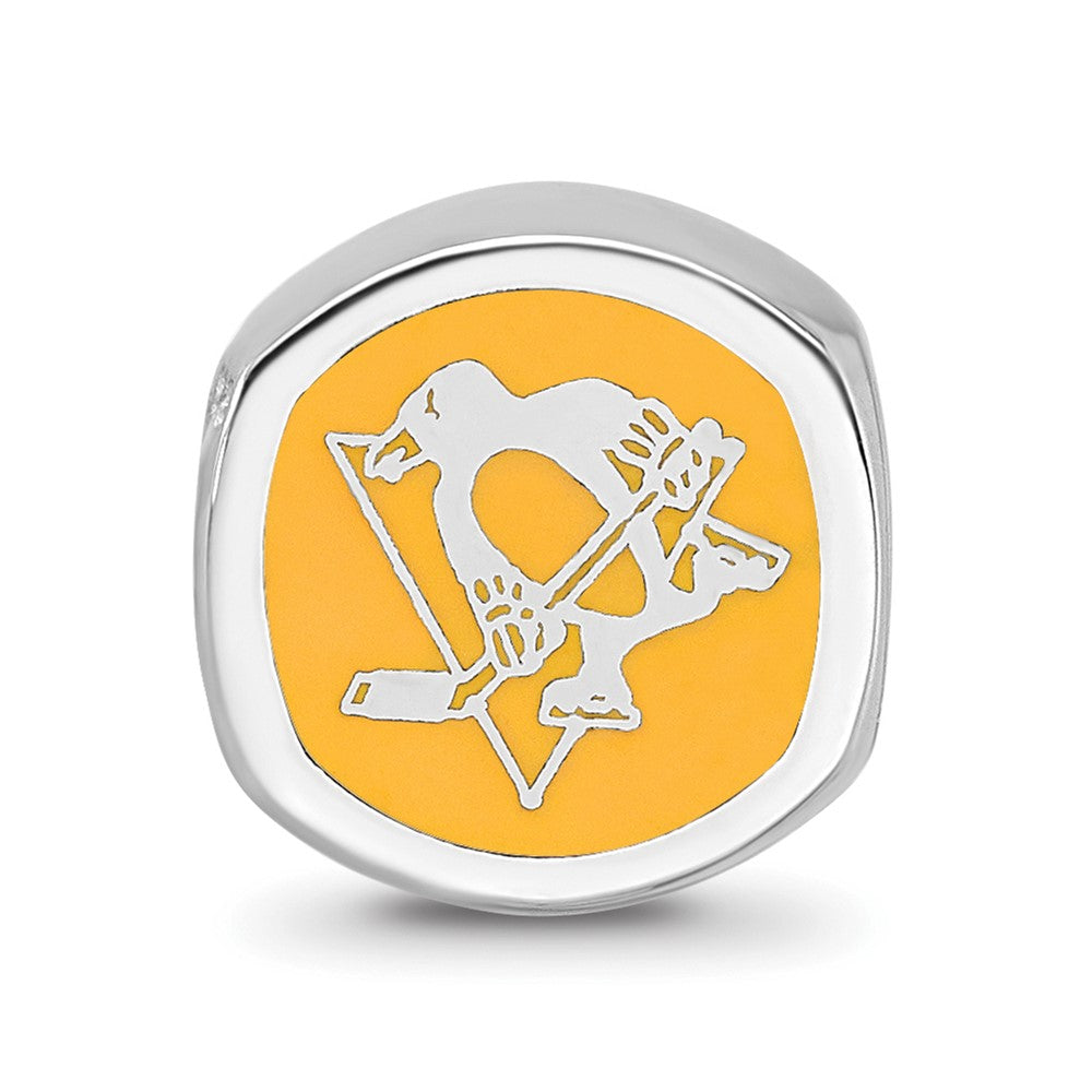 Sterling Silver Nhl Logoart Pittsburgh Penguins Enameled Bead