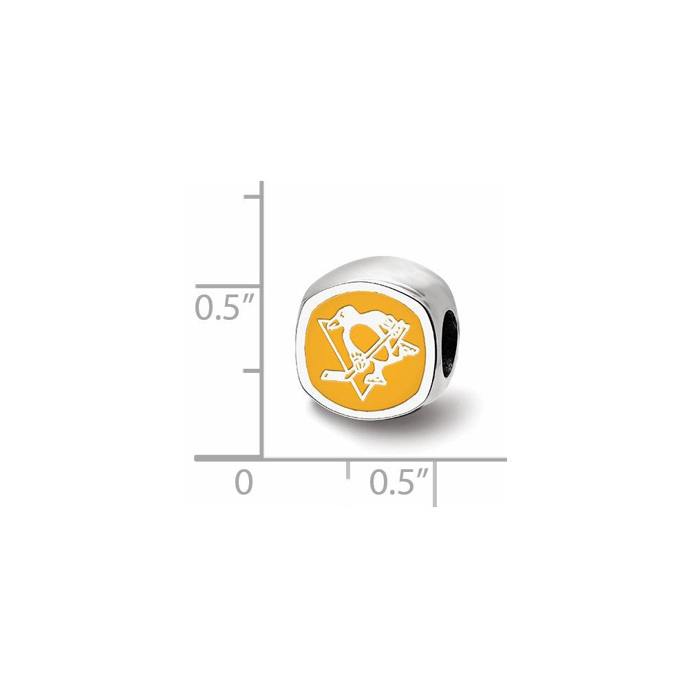 Sterling Silver Nhl Logoart Pittsburgh Penguins Enameled Bead
