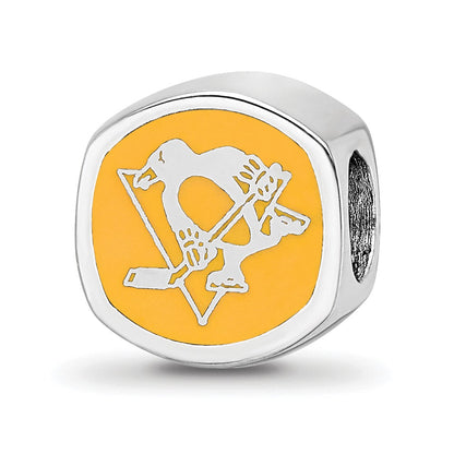 Sterling Silver Nhl Logoart Pittsburgh Penguins Enameled Bead