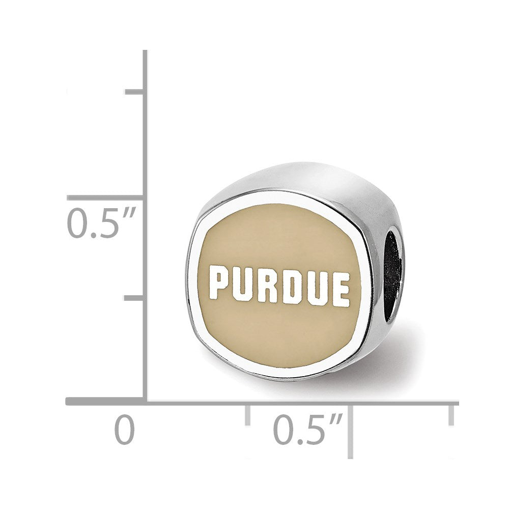 Sterling Silver Rhod-Pltd Logoart Purdue Univ. Enamel Bead
