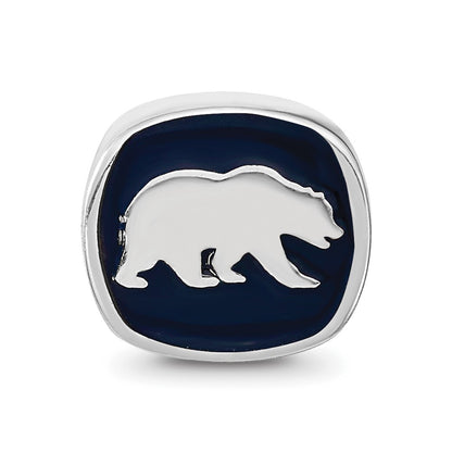Sterling Silver Rhod-Pltd Logoart U. of Calif. Berkeley Enamel Bead