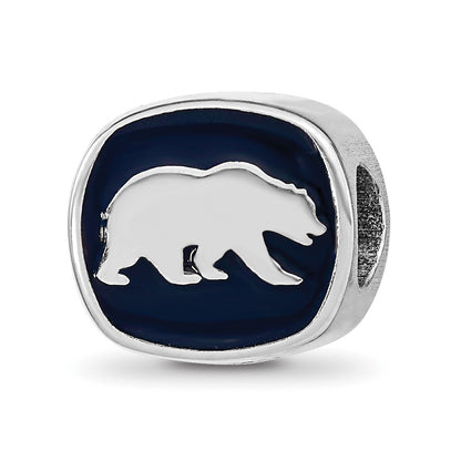 Sterling Silver Rhod-Pltd Logoart U. of Calif. Berkeley Enamel Bead