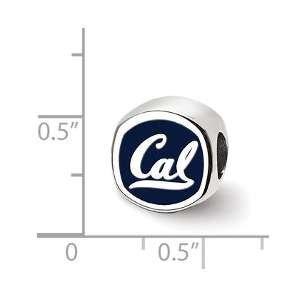 Sterling Silver Rhod-Pltd Logoart U. of Calif. Berkeley Enamel Bead