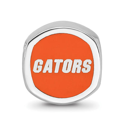 Sterling Silver Rhod-Pltd Logoart U. of Florida Enamel Double Logo Bead