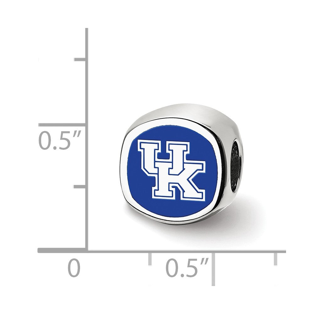 Sterling Silver Rhod-Pltd Logoart U. of Kentucky U-K Enamel Bead