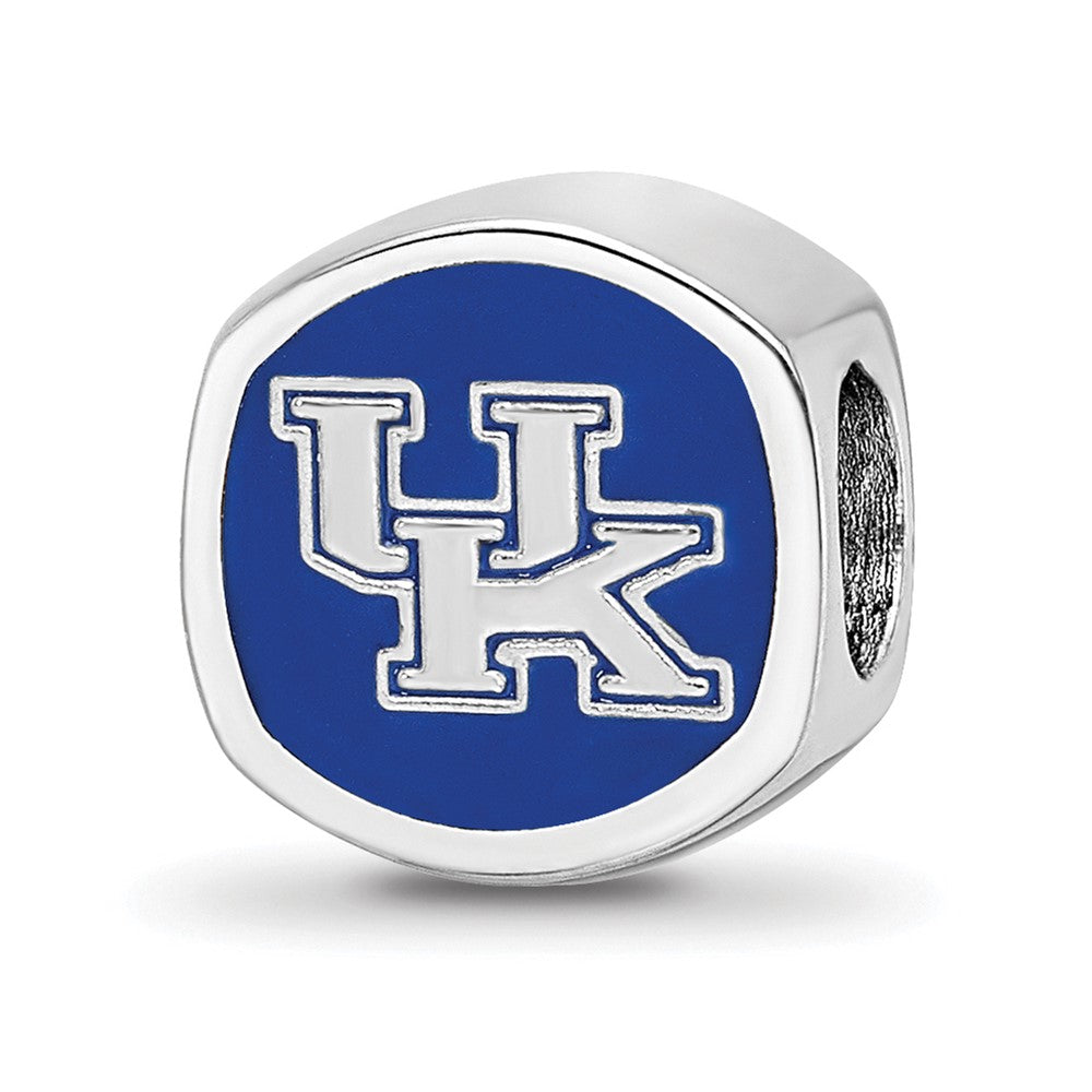 Sterling Silver Rhod-Pltd Logoart U. of Kentucky U-K Enamel Bead