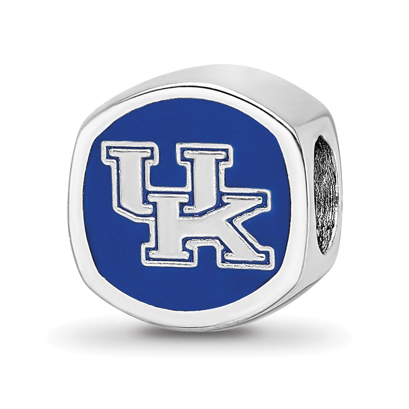 Sterling Silver Rhod-Pltd Logoart U. of Kentucky U-K Enamel Bead