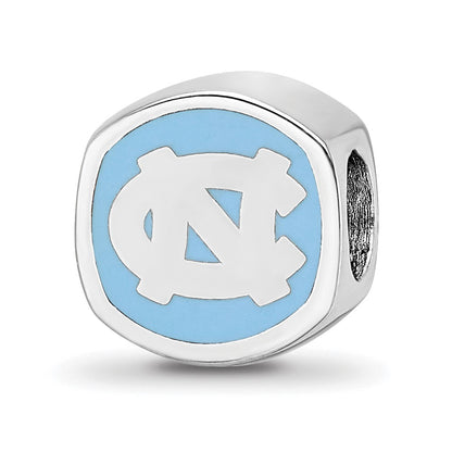 Sterling Silver Rhod-Pltd Logoart U. of N. Carolina Enamel Bead
