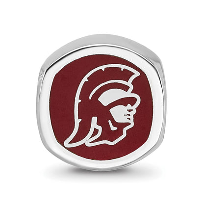 Sterling Silver Rhod-Pltd Logoart U. of Southern Calif. Enamel Bead