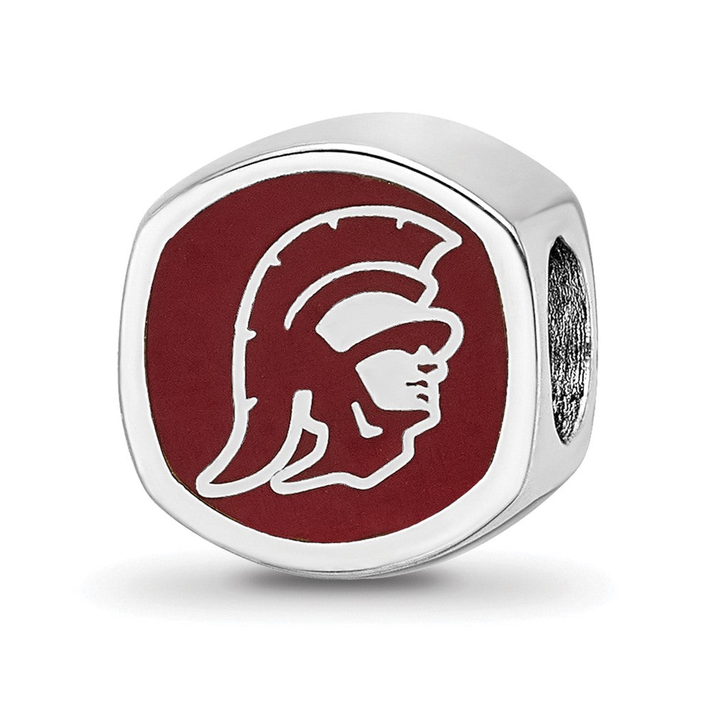 Sterling Silver Rhod-Pltd Logoart U. of Southern Calif. Enamel Bead