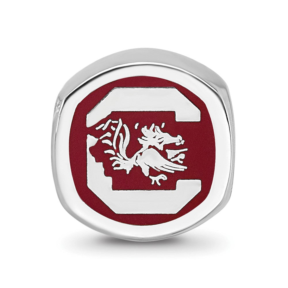 Sterling Silver Rhod-Pltd Logoart U. of South Carolina Enamel Bead
