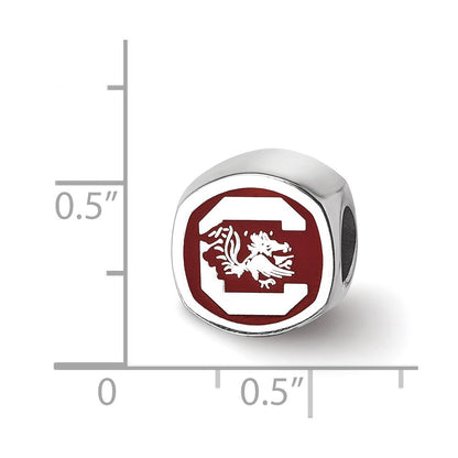 Sterling Silver Rhod-Pltd Logoart U. of South Carolina Enamel Bead
