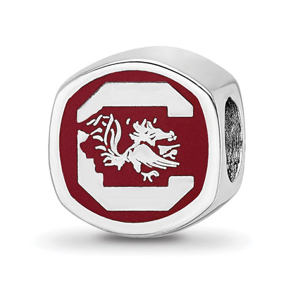 Sterling Silver Rhod-Pltd Logoart U. of South Carolina Enamel Bead