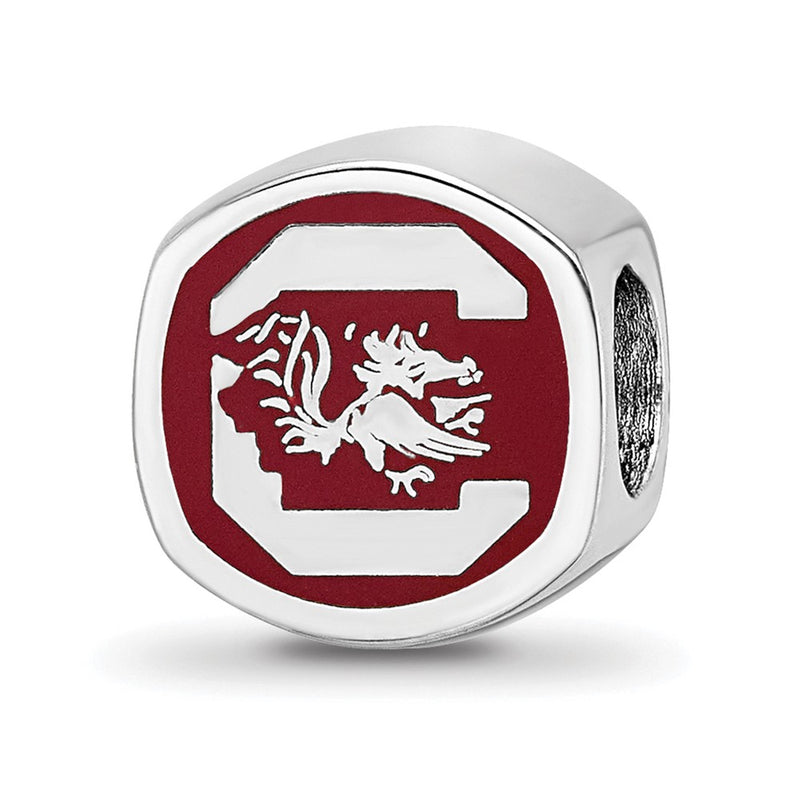 Sterling Silver Rhod-Pltd Logoart U. of South Carolina Enamel Bead