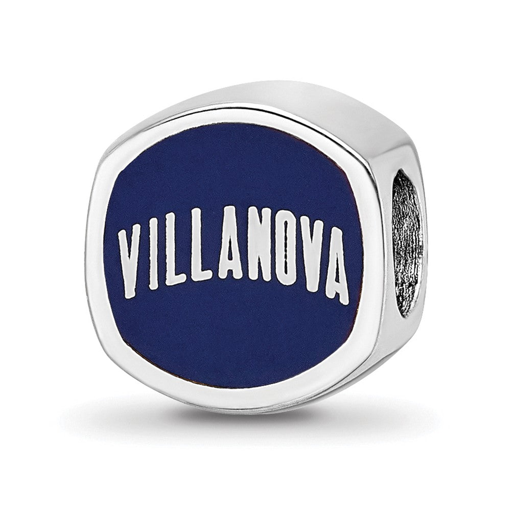 Sterling Silver Rhod-Pltd Logoart Villanova University Enameled Bead