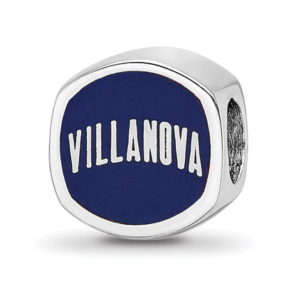 Sterling Silver Rhod-Pltd Logoart Villanova University Enameled Bead