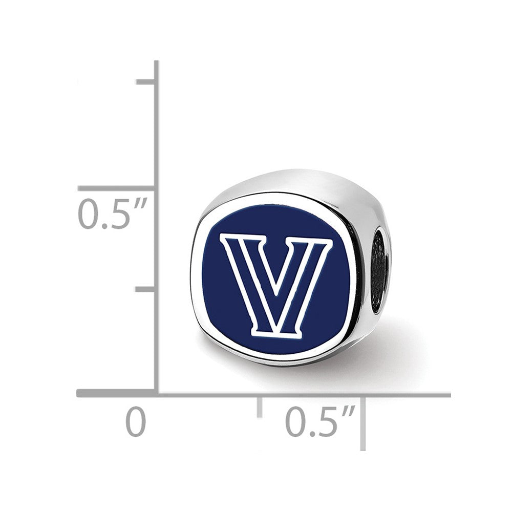 Sterling Silver Rhod-Pltd Logoart Villanova University Enameled Bead