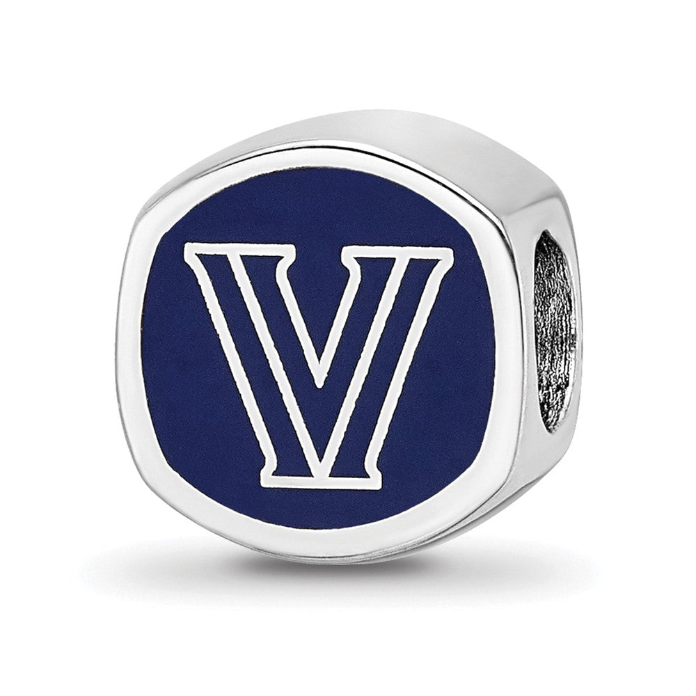 Sterling Silver Rhod-Pltd Logoart Villanova University Enameled Bead