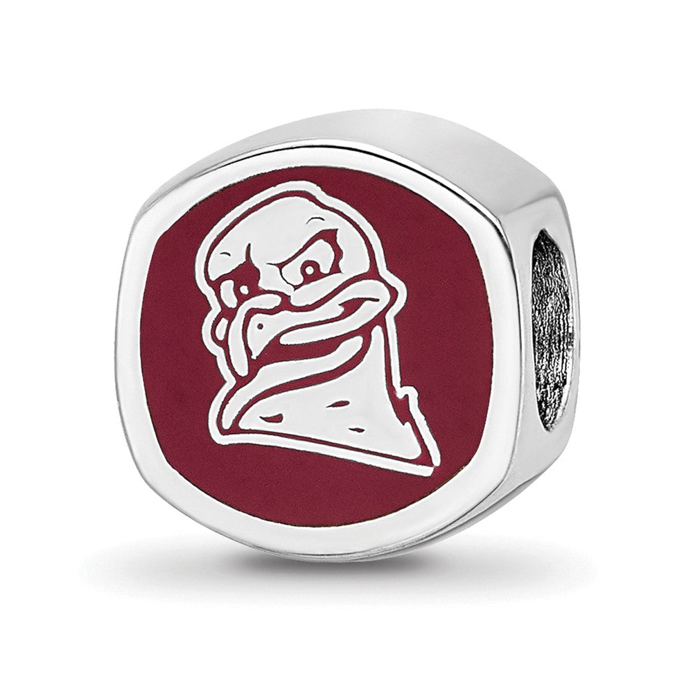 Sterling Silver Rhod-Pltd Logoart Virginia Tech V-T Enamel Bead