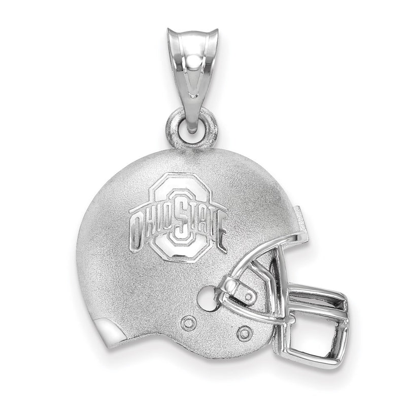 Sterling Silver Rhodium Plated Logoart The Ohio State University Domed Football Helmet Pendant