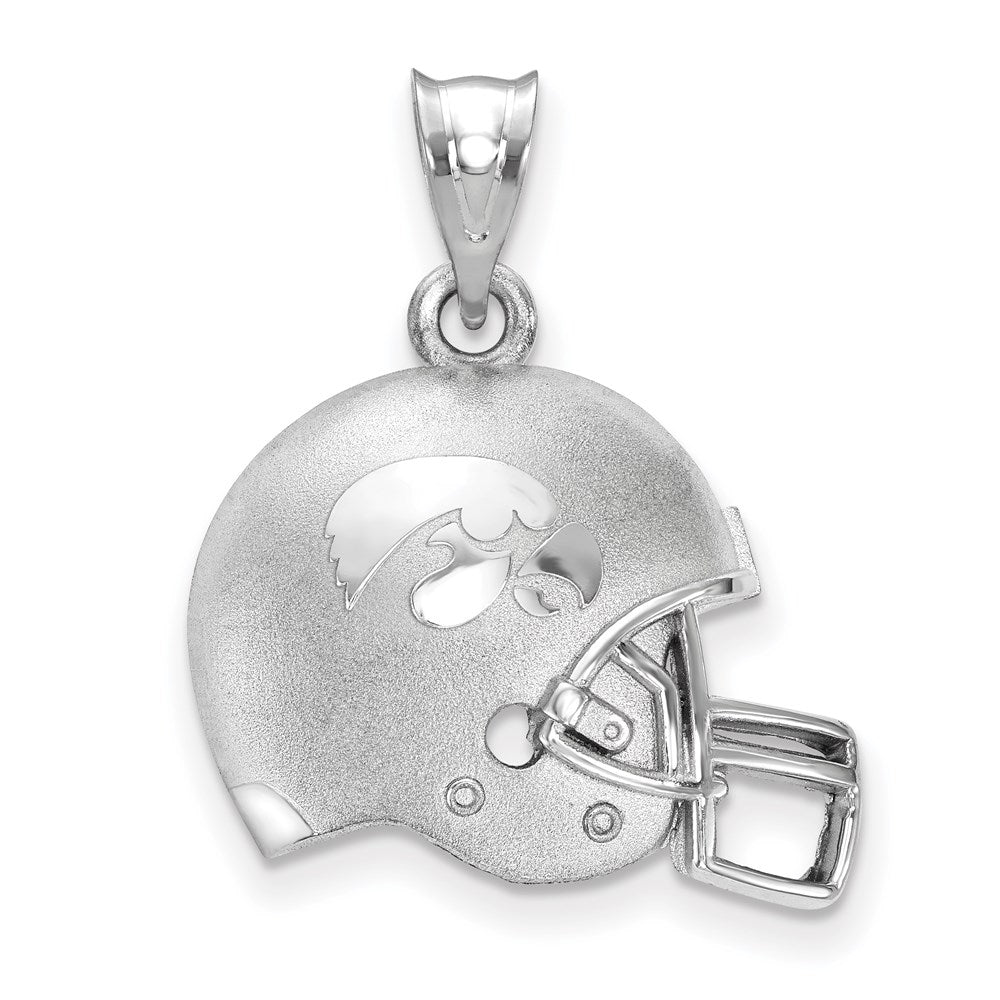 Sterling Silver Rhodium Plated Logoart The University Of Iowa Domed Football Helmet Pendant