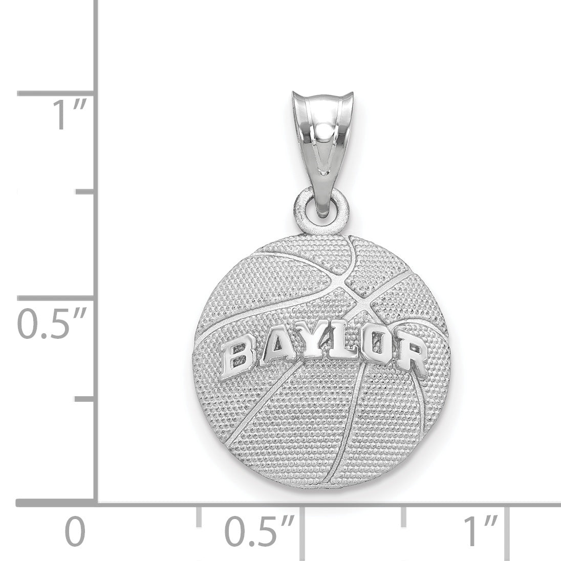 Sterling Silver Rhodium Plated Logoart Baylor University Basketball Pendant
