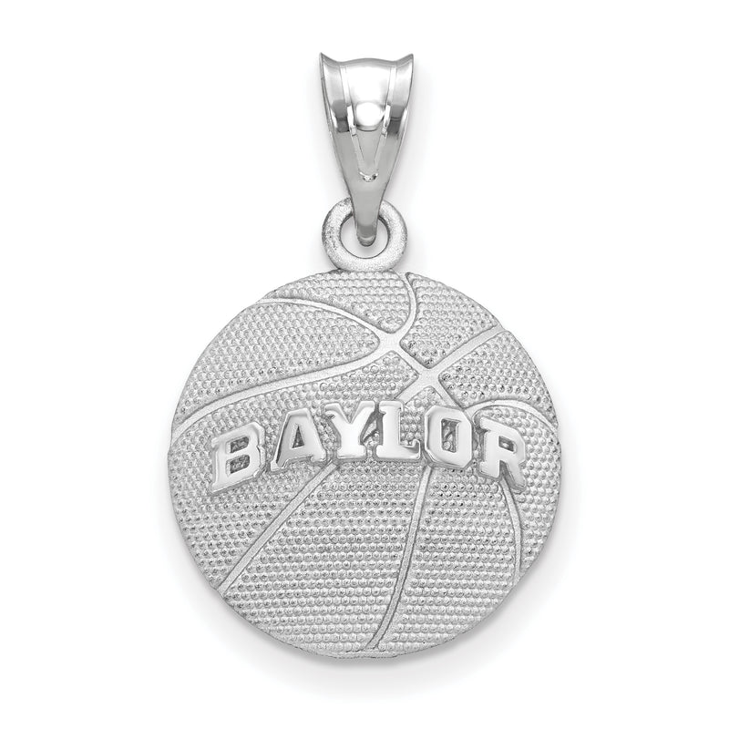 Sterling Silver Rhodium Plated Logoart Baylor University Basketball Pendant