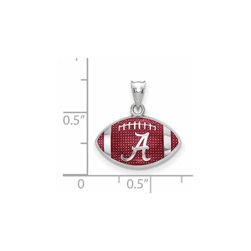 Sterling Silver Rhodium Plated Logoart University Of Alabama Enameled Letter A In Football Pendant