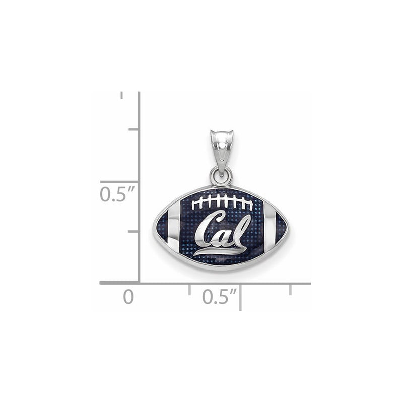 Sterling Silver Rhodium Plated Logoart University Of California Berkeley Enameled Football Pendant
