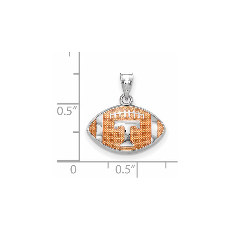 Sterling Silver Rhodium Plated Logoart University Of Tennessee Letter T Enameled Football Pendant
