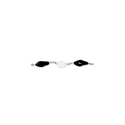 Sterling Silver 24' Polished Link Stones Necklace