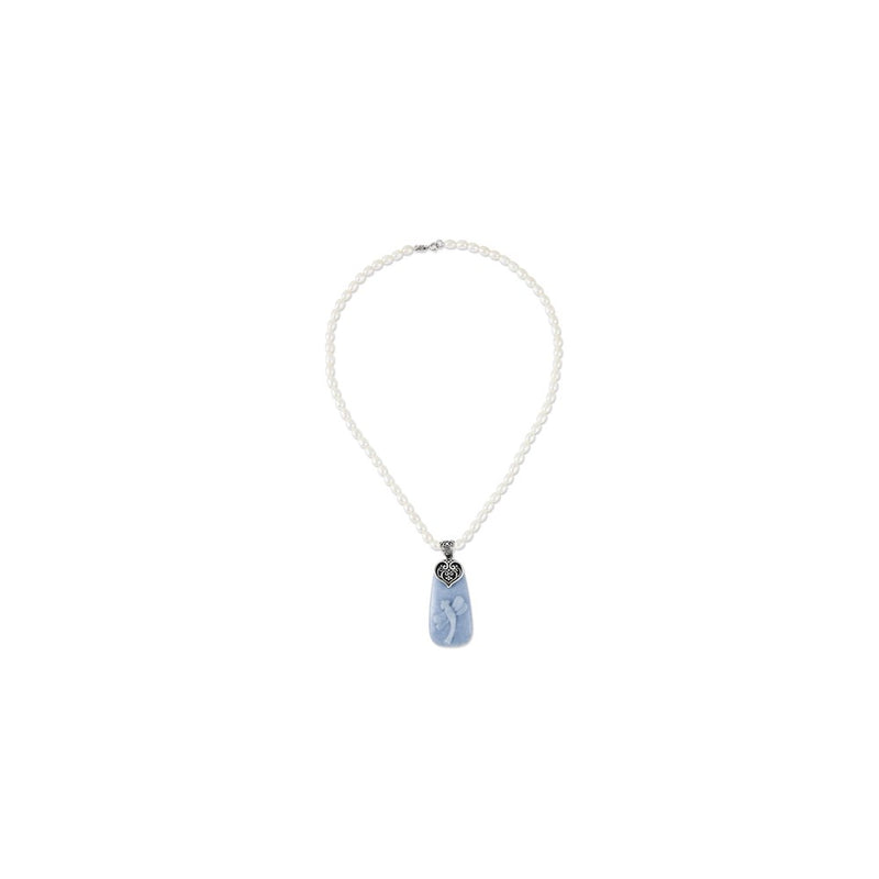 Sterling Silver 18' Pol. Angelite Dragonfly Pendant Necklace