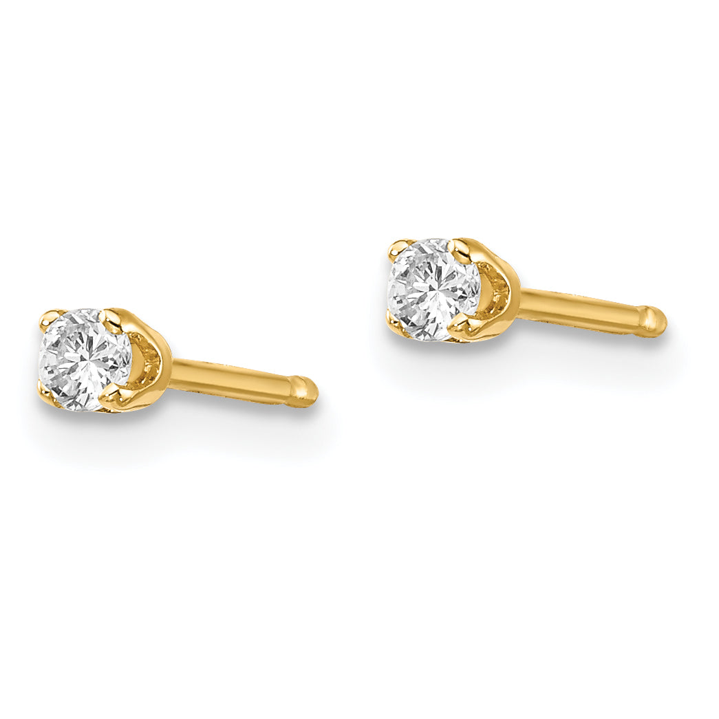 14ky .10ct. I2 K L Diamond Stud Push on Post Earrings