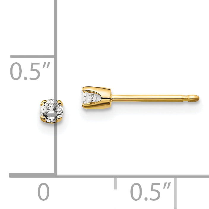 14ky .10ct. I2 K L Diamond Stud Push on Post Earrings
