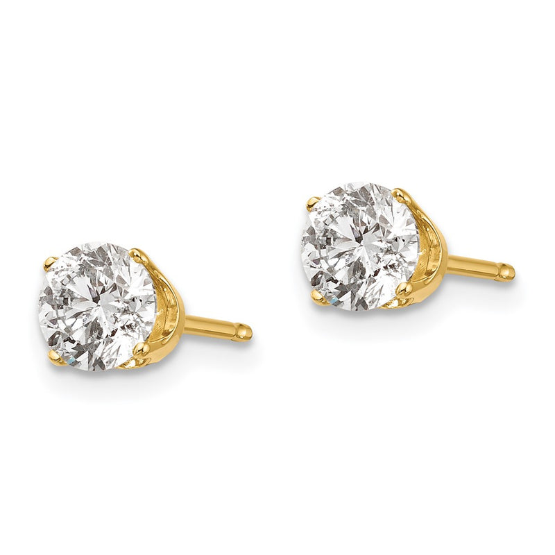 14K Yellow Gold 14Ky 1.00Ct. I2 K L Diamond Stud Push On Post Earrings