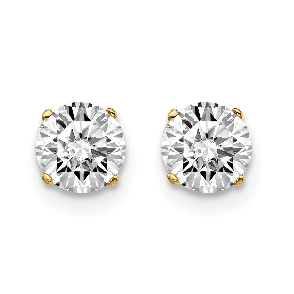 14K Yellow Gold 14Y 1.00Ct. I1 J K Diamond Stud Push On Post Earrings