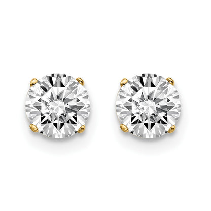 14K Yellow Gold 14Y 1.00Ct. I1 J K Diamond Stud Push On Post Earrings