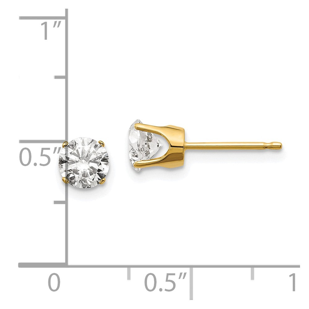 14K Yellow Gold 14Y 1.00Ct. I1 J K Diamond Stud Push On Post Earrings