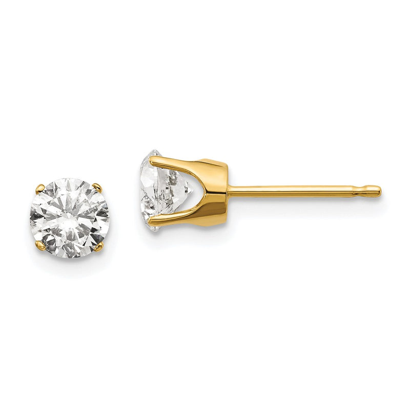 14K Yellow Gold 14Ky 1.00Ct. I2 K L Diamond Stud Push On Post Earrings